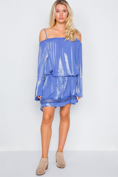 Bell Sleeves Tie Dye Boho Mini Dress