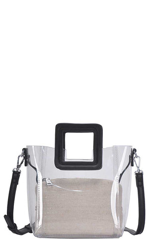 2in1 Transparent Satchel With Long Strap