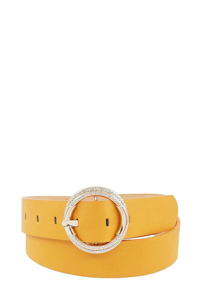 Fashion Stylish Circle Rhinestone Buckle Belt