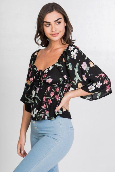 Floral Print Crop Top