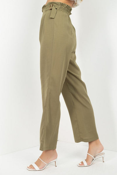 High Waist Paperbag Wide Pants