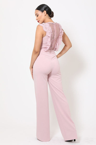 Sheer Mesh Sleeveless Jumpsuit