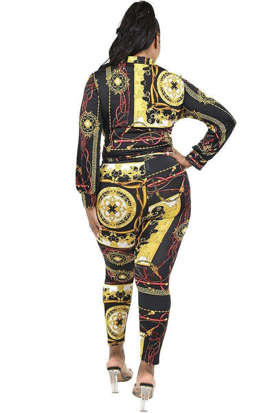 Plus Pattern Printed 2 Piece Legging Set