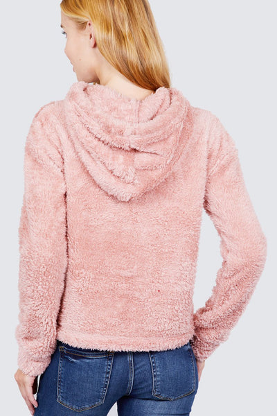 Faux Fur Fluffy Hoodie Top