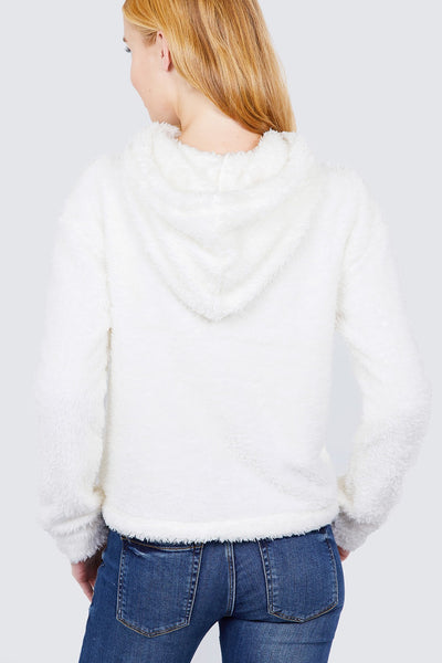 Faux Fur Fluffy Hoodie Top