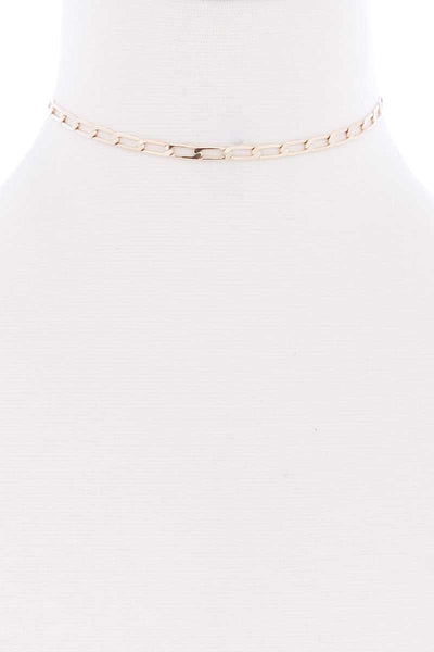 Metal Chain Link Choker Necklace