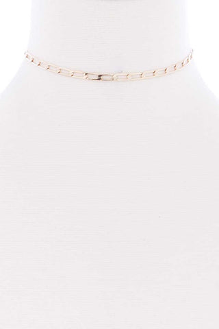 Metal Chain Link Choker Necklace