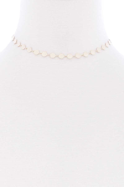 Metal Round Chain Short Necklace