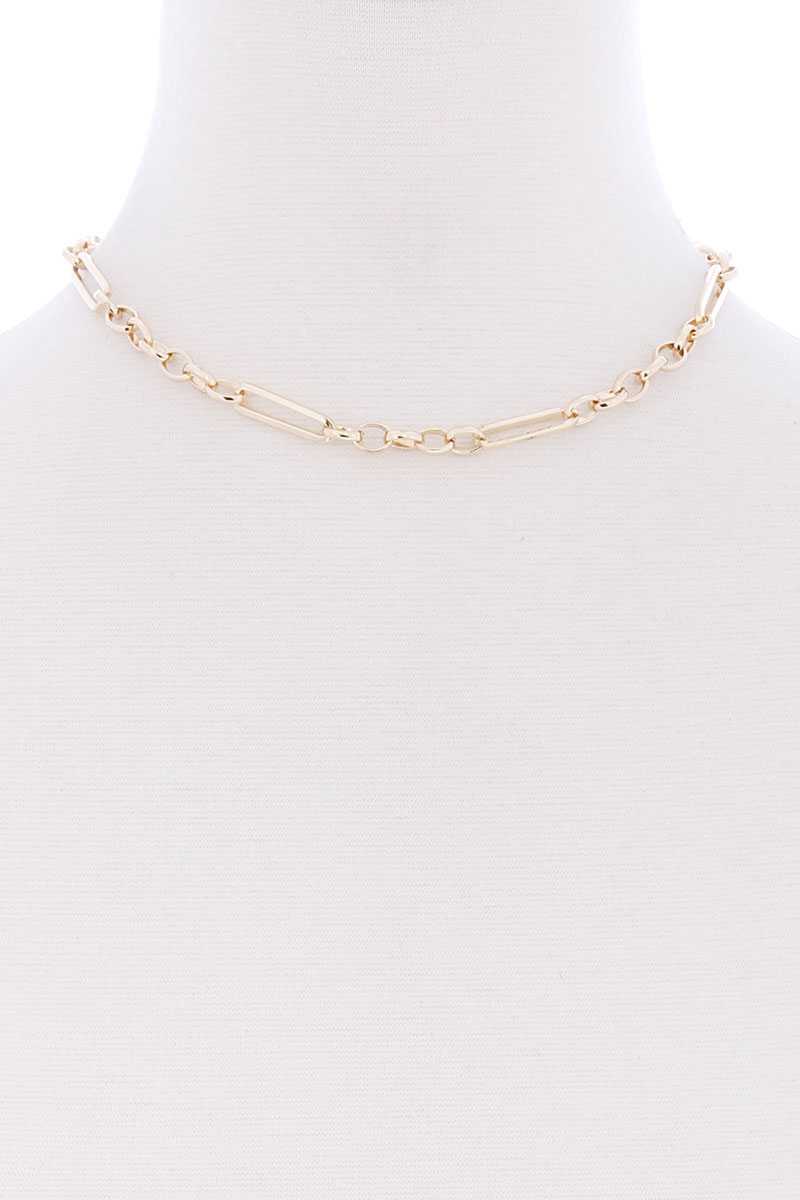 Metal Single Chain Short Necklace