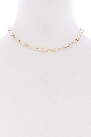 Metal Single Chain Short Necklace