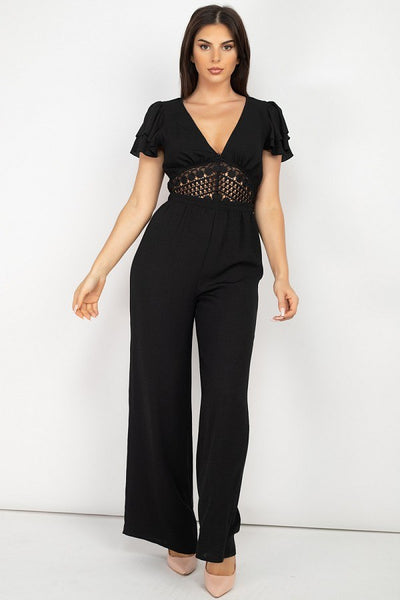 V-neck Lace Jumpsuit