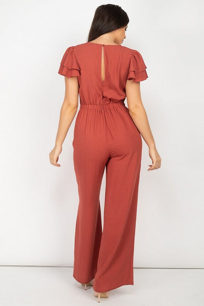 V-neck Lace Jumpsuit