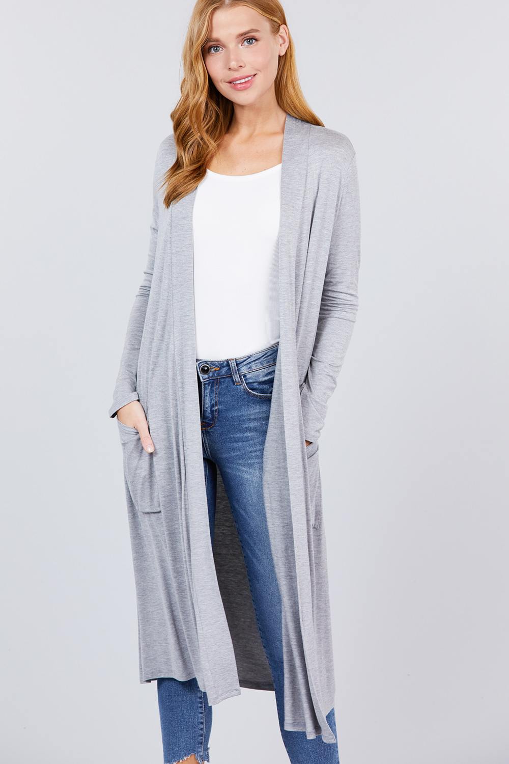 Open Front Long Cardigan