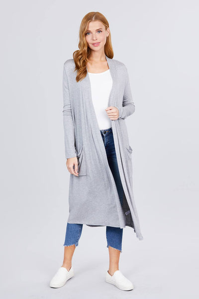 Open Front Long Cardigan