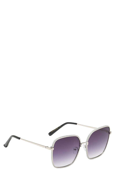 Giselle Captivating Square Metallic Wire Frame Dazzled Barrel Ladies Shades Sunglasses