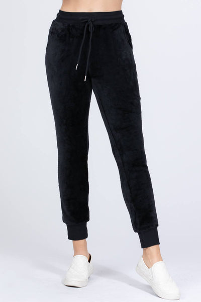 Faux Fur Jogger Pants