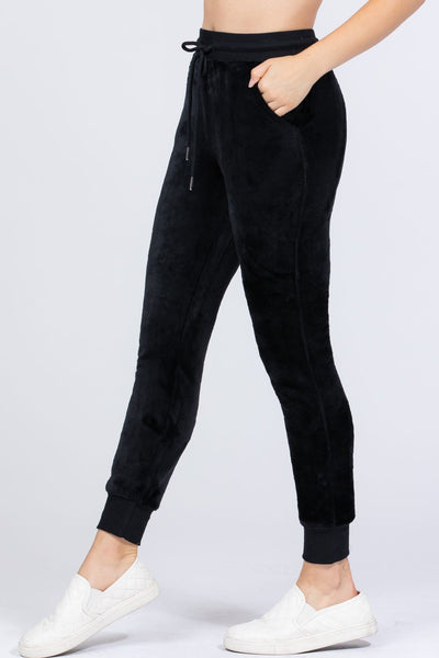 Faux Fur Jogger Pants