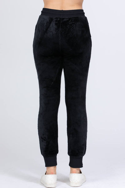 Faux Fur Jogger Pants