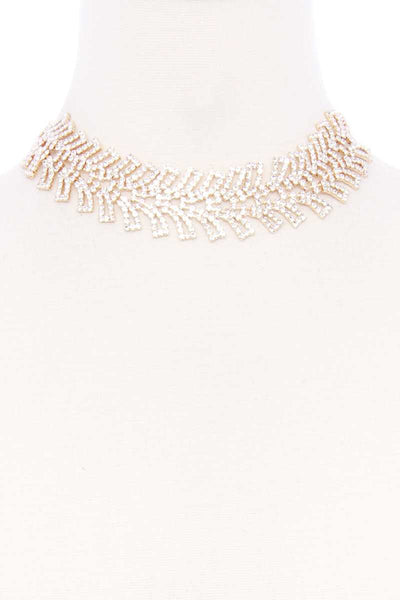 Rhinestone Wide Short Necklace