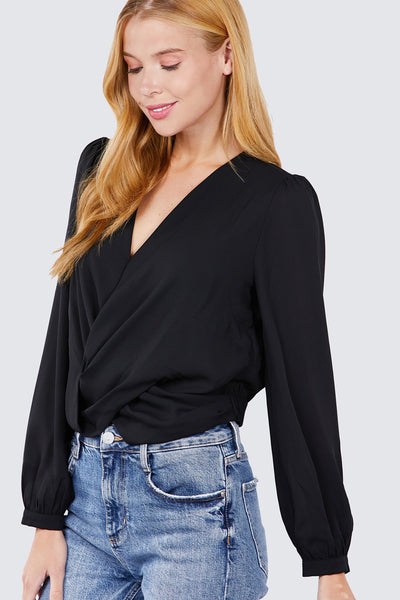 V-neck Surplice Woven Top