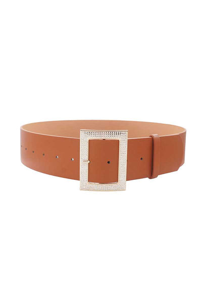 Rectangle Rhinestone Buckle Belt