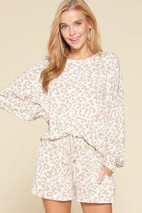 Leopard Printed Knit Loungewear Set