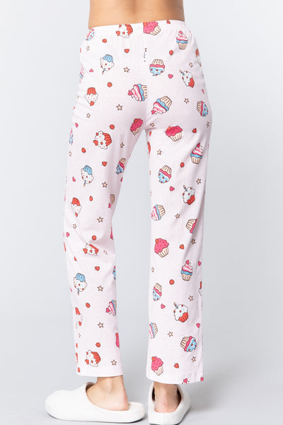 Cupcake Print Cotton Pajama