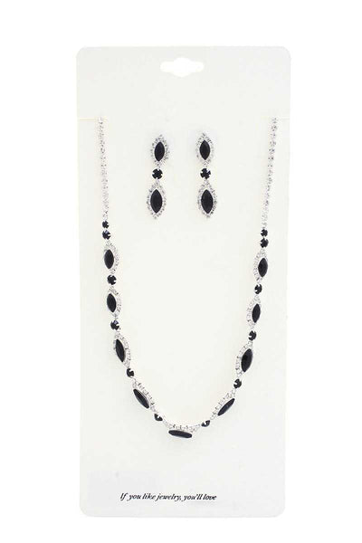 Elegant Marquise Rhinestone Loop Necklace