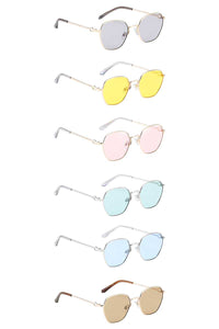 Dazzling Small Metallic Rounded Sunglasses