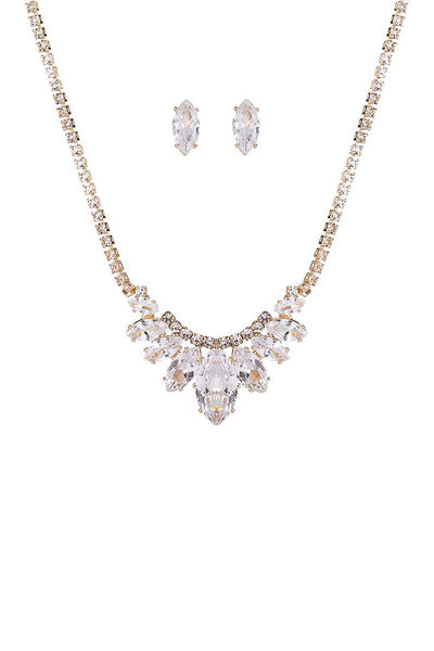 Stylish Crystal Rhinestone Necklace And Earring Set